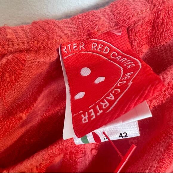 Red Carter Julia One Shoulder Maxi Dress sz S 6 Red Cotton Gauze Cover Up Zebra - Picture 12 of 12